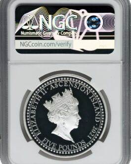 2021年 NGC PF70 最高鑑定品 英国領アセンション島 5ポンド銀貨 プルーフ銀貨 エリザベス二世女王 モダンコイン  銀貨 ブリタニア Queen ELIZABETH 鑑定済みコイン ウルトラカメオ ULTRA CAMEO コイン 鑑定 貨幣 通貨 現物資産