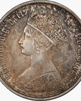 1857年 ゴチックフローリン  PCGS鑑定 AU50 イギリス ビクトリア女王 ヤングヘッド フローリン銀貨 Victoria Silver Coin 英国 イギリス王室 鑑定済みコイン アンティークコイン 銀貨 Gothic Florin