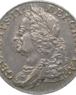 ANACS AU55 シリング銀貨 ジョージ二世 銀貨 ANACS鑑定 1758年 イギリス イングランド アンティークコイン 英国 鑑定済みコイン