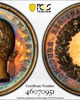 ナポレオン3世 PCGS SP63 1870年 フランス ホースショー メダル 金メッキ PCGS鑑定 フランス 現物資産 大判メダル