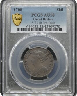 PCGS AU58 アン女王 1シリング銀貨 PCGS鑑定 1708年 イギリス イングランド アンティークコイン 1shilling 銀貨 レアコイン 英国 Queen ANNE 鑑定済みコイン England コイン 鑑定 貨幣 通貨 現物資産 銀貨 1708