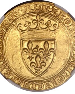【NGC鑑定 MS63】フランス シャルル6世 エキュ金貨 1380-1422年