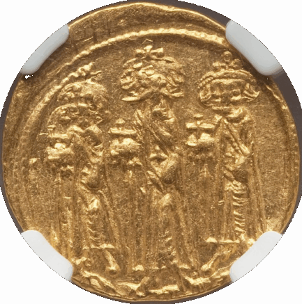 【NGC鑑定 AU】ビザンツ帝国（東ローマ帝国） 皇帝ヘラクレイオス ソリダス金貨 610-641年 - 画像 (4)
