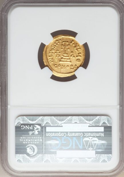 【NGC鑑定 AU】ビザンツ帝国（東ローマ帝国） 皇帝ヘラクレイオス ソリダス金貨 610-641年 - 画像 (3)