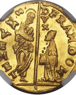 【NGC鑑定 MS63】イタリア ベニス ゼッキーノ金貨（ダカット金貨） 1545-1553年