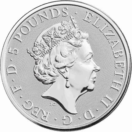 クィーンズビースト モーティマーのホワイトライオン銀貨（2オンス） 2020年 イギリス 新品未使用 - 画像 (3)