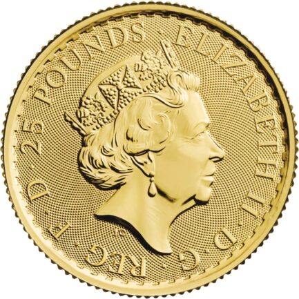 英国ブリタニア金貨（1/4オンス） 2021年 イギリス 新品未使用 - 画像 (3)