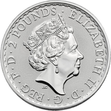 英国ブリタニア銀貨（1オンス） 2021年 イギリス 新品未使用 - 画像 (3)