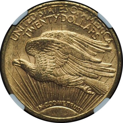 【NGC鑑定 MS63】アメリカ ダブルイーグル２０ドル金貨 セントゴーデンス金貨 1923年 NGC 高鑑定 $20 Saint-Gaudens Double Eagle 米国 金貨 - 画像 (3)