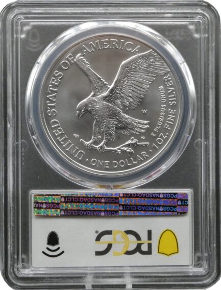 PCGS SP70 バーニッシュ仕上げ 高鑑定コイン 2021年 アメリカ イーグル銀貨 高鑑定 新デザイン タイプ２ 発行初日版 FIRST DAY OF ISSUE シルバーイーグル SILVER EAGLE BURNISHED 磨き仕上げ レアコイン - 画像 (3)