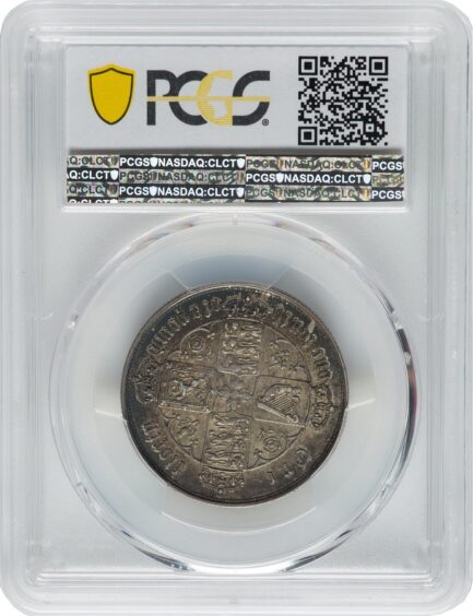 1857年 ゴチックフローリン  PCGS鑑定 AU50 イギリス ビクトリア女王 ヤングヘッド フローリン銀貨 Victoria Silver Coin 英国 イギリス王室 鑑定済みコイン アンティークコイン 銀貨 Gothic Florin - 画像 (5)