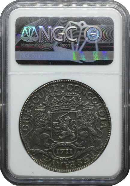 シルバーライダー NGC鑑定 1711年 オランダ 銀貨 アンティークコイン １ドゥカトン銀貨 1Ducaton 18世紀 鑑定済みコイン 難破船 UNC DETAILS サルベージ 引き上げコイン - 画像 (5)