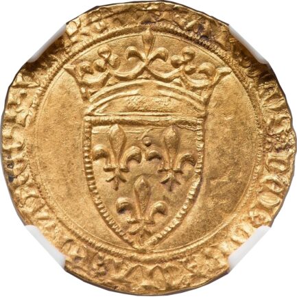 【NGC鑑定 MS63】フランス シャルル6世 エキュ金貨 1380-1422年 FRANCE CHARLES Ⅵ - 画像 (4)