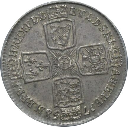 ANACS AU55 シリング銀貨 ジョージ二世 銀貨 ANACS鑑定 1758年 イギリス イングランド アンティークコイン 英国 鑑定済みコイン - 画像 (3)