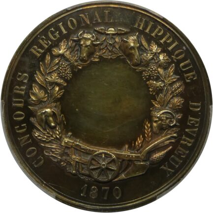 ナポレオン3世 PCGS SP63 1870年 フランス ホースショー メダル 金メッキ PCGS鑑定 フランス 現物資産 大判メダル - 画像 (6)