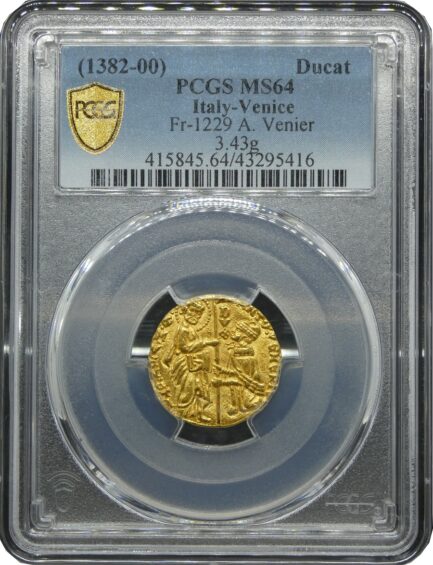 【PCGS鑑定 MS64】イタリア ベニス ゼッキーノ金貨 ダカット金貨 1382-1400年 金貨 金 アンティークコイン 現物資産 ダカット 高鑑定 高鑑定品 Italy Venice 1382年 1400年 - 画像 (2)