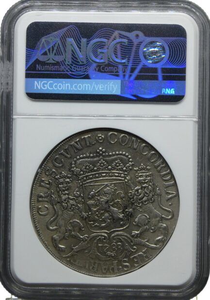 シルバーライダー NGC鑑定 1733年 オランダ 銀貨 アンティークコイン １ドゥカトン銀貨 1Ducaton 18世紀 鑑定済みコイン 難破船 UNC DETAILS サルベージ 引き上げコイン 1DUC - 画像 (5)