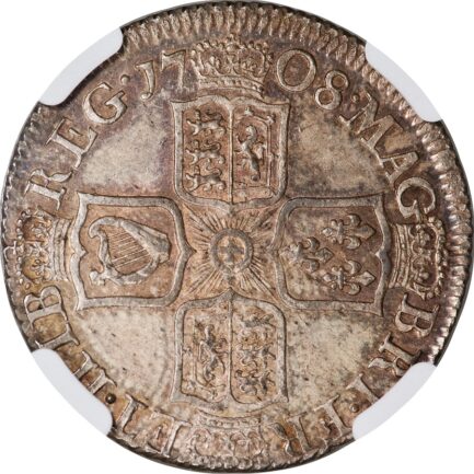NGC MS62 アン女王 1シリング銀貨 NGC鑑定 高鑑定 1708年 イギリス アンティークコイン 3rd bust 銀貨 レアコイン 英国 Queen ANNE 鑑定済みコイン - 画像 (5)