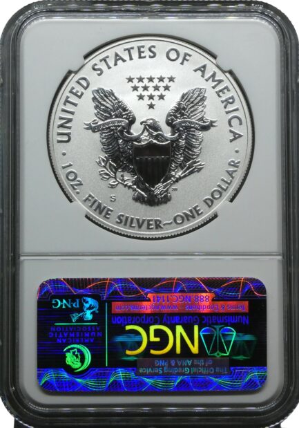 最高鑑定 NGC PF70 リバースプルーフ イーグル銀貨 2012年 最高鑑定コイン アメリカ シルバーイーグル タイプ１ 米国 Reverse Proof Silver 銀貨 １ドル銀貨 サンフランシスコ造幣局 - 画像 (3)