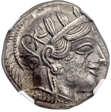 【NGC鑑定 Ch AU】古代ギリシャ アッティカ アテネ テトラドラクマ銀貨 BC.440-404 - 画像 (3)