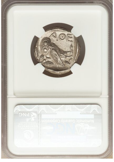【NGC鑑定 Ch AU】古代ギリシャ アッティカ アテネ テトラドラクマ銀貨 BC.440-404 - 画像 (5)