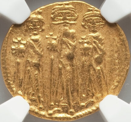 【NGC鑑定 Ch AU】ビザンツ帝国（東ローマ帝国） 皇帝ヘラクレイオス ソリダス金貨 610-641年 - 画像 (6)