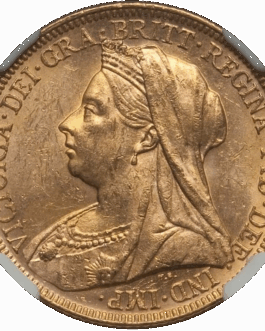 【NGC鑑定 MS63】オーストラリア ビクトリア女王 ソブリン金貨 1895年
