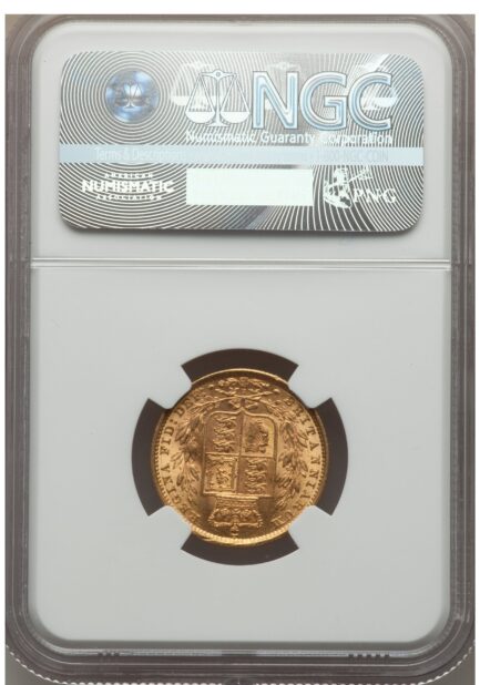 【NGC鑑定 MS62】オーストラリア ビクトリア女王ヤングヘッド＆シールド ソブリン金貨 1885年 - 画像 (5)