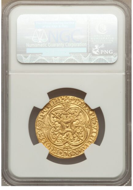 【NGC鑑定 MS63】フランス シャルル6世 エキュ金貨 1380-1422年 - 画像 (5)