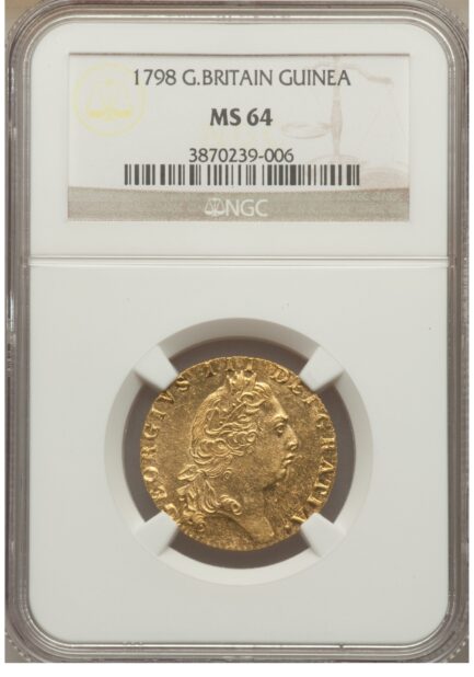 【NGC鑑定 MS64】イギリス ジョージ3世 ギニー金貨（スペードギニー） 1798年 - 画像 (4)