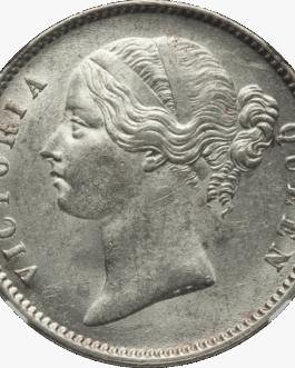【NGC鑑定 MS63】イギリス領インド ビクトリア女王ヤングヘッド ルピー銀貨 1840年