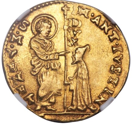 【NGC鑑定 MS64】イタリア ベニス ゼッキーノ金貨（ダカット金貨） 1684-1688年 - 画像 (4)