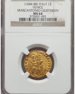 【NGC鑑定 MS64】イタリア ベニス ゼッキーノ金貨（ダカット金貨） 1684-1688年