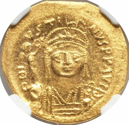 【NGC鑑定 MS】ビザンツ帝国（東ローマ帝国） ユスティヌス2世 ソリダス金貨 565-578年