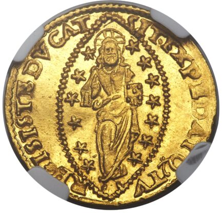 【NGC鑑定 MS63】イタリア ベニス ゼッキーノ金貨（ダカット金貨） 1545-1553年 - 画像 (2)