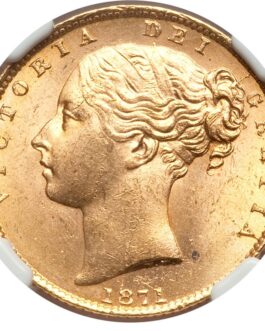 【NGC鑑定 MS64】イギリス ビクトリア女王ヤングヘッド（シールド） ソブリン金貨 1871年
