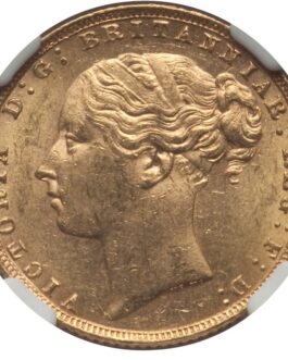 【NGC鑑定 MS62】イギリス ビクトリア女王ヤングヘッド（セントジョージと竜） ソブリン金貨 1876年