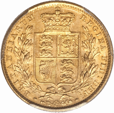 【希少】ビクトリア女王 1ソブリン金貨 PCGS鑑定 1848年 イギリス イングランド アンティークコイン 金貨 1sov 金貨 レアコイン 英国 PCGS 鑑定済みコイン - 画像 (2)