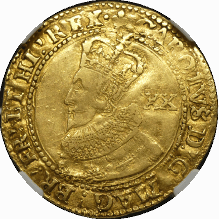 【レアコイン】チャールズ一世 ユナイト金貨 NGC鑑定 XF40 1625年 ハンマーコイン イギリス イングランド アンティークコイン 金貨 UNITE金貨 - 画像 (2)