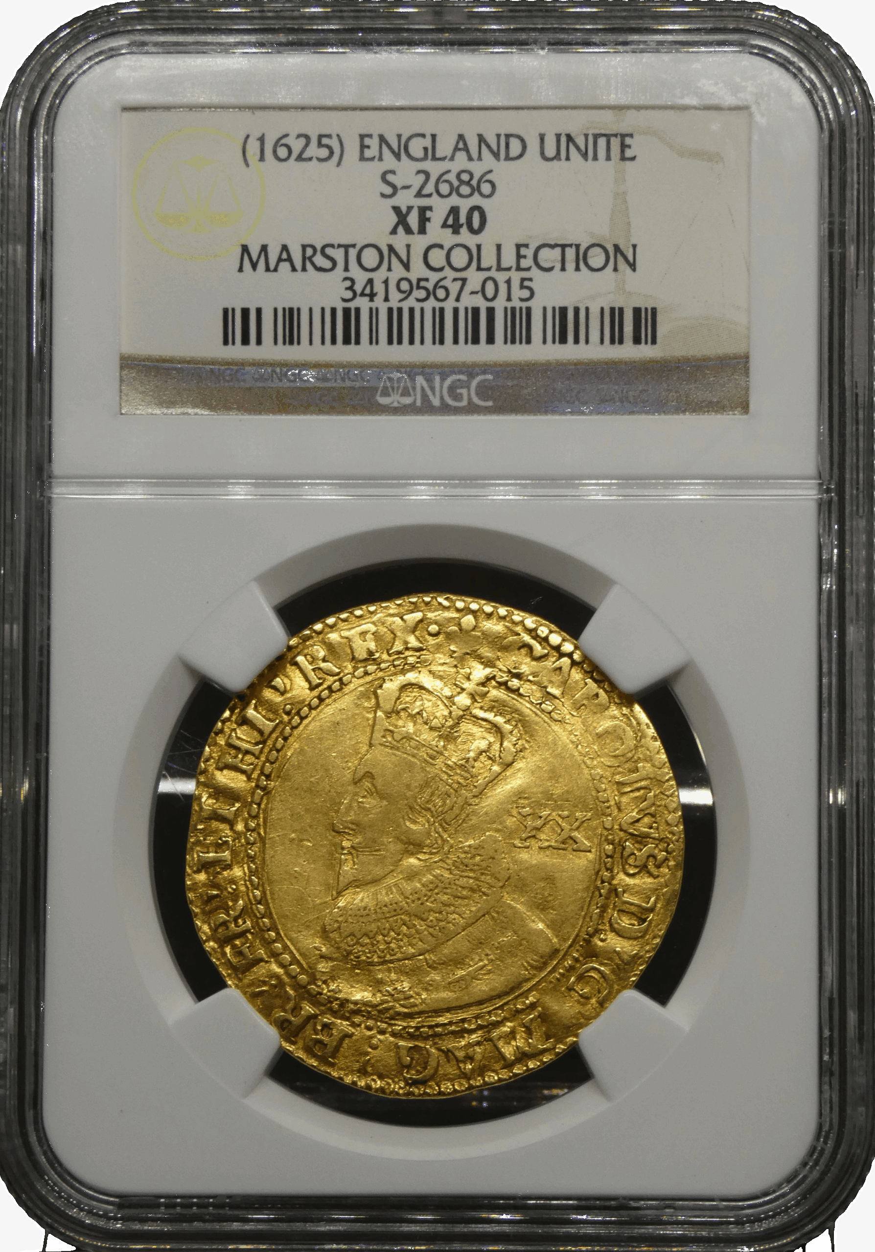 あなたが現在見ているのは 1625年 チャールズ１世 ユナイト金貨 NGC鑑定 XF40 ハンマーコイン イギリス